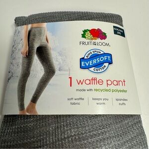 NWT. Fruit of the Loom Waffle Pant EverSoft Women's Size 3XL. Gray.